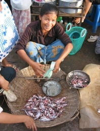 カンボジアの市場にて